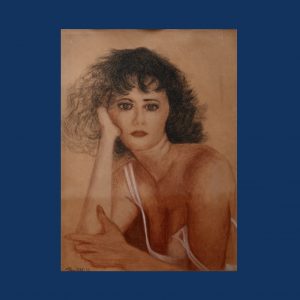 23- DAISY- "Portrait de  femme" - Pastel- Encadré- 30x45 cm- ID: DAI-182-2024 - Prix: 50€